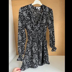 ReVamped Flower Pattern Black Dress
